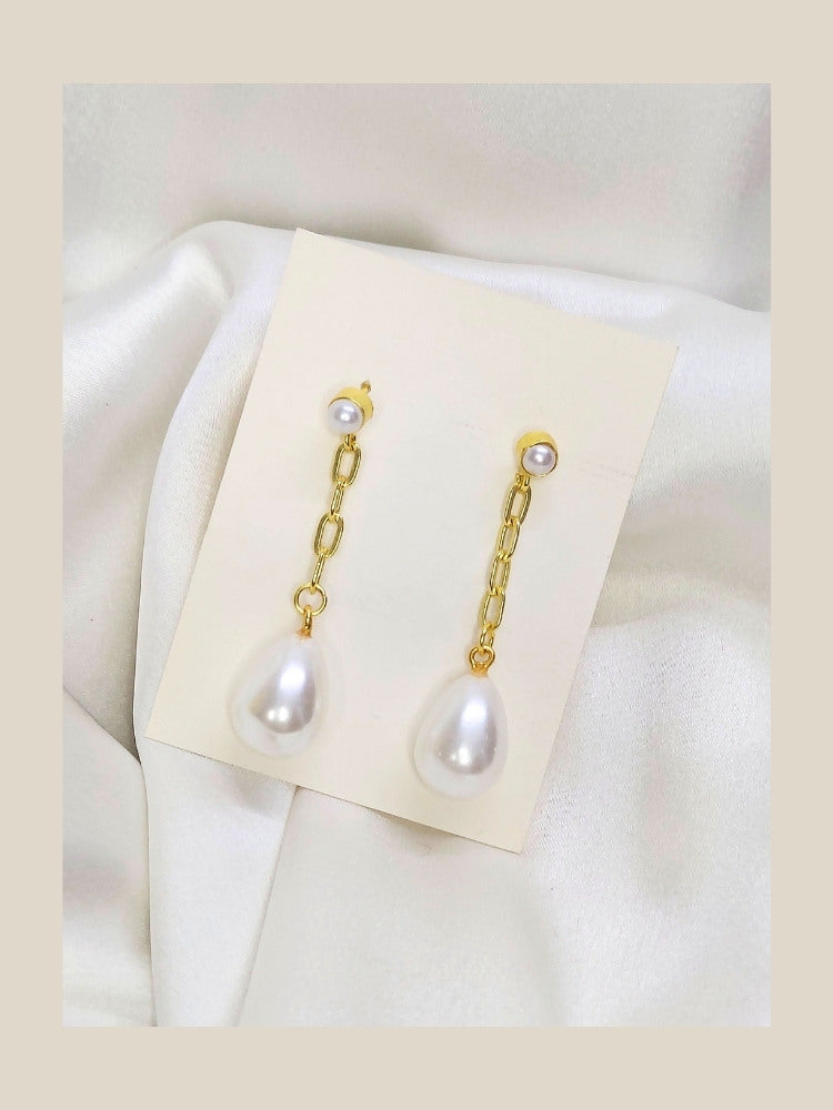 Pearl Chain Dangler Earrings