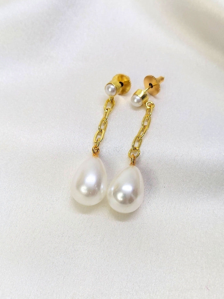 Pearl Chain Dangler Earrings