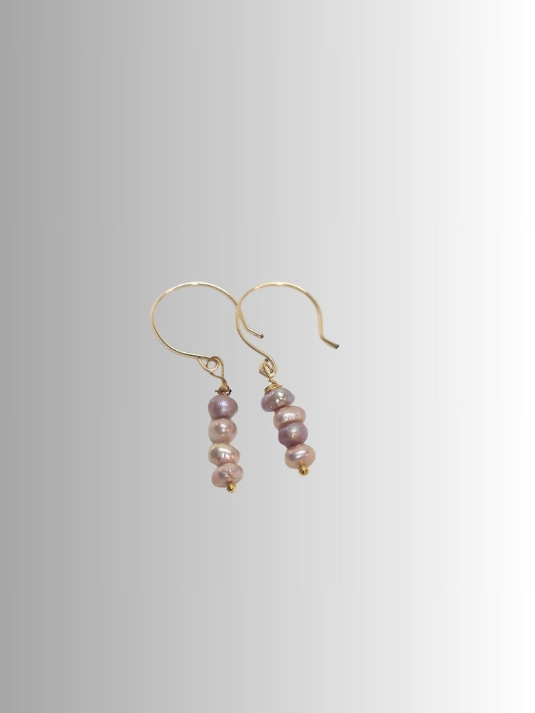 Pink Pearl Long Drop Earrings