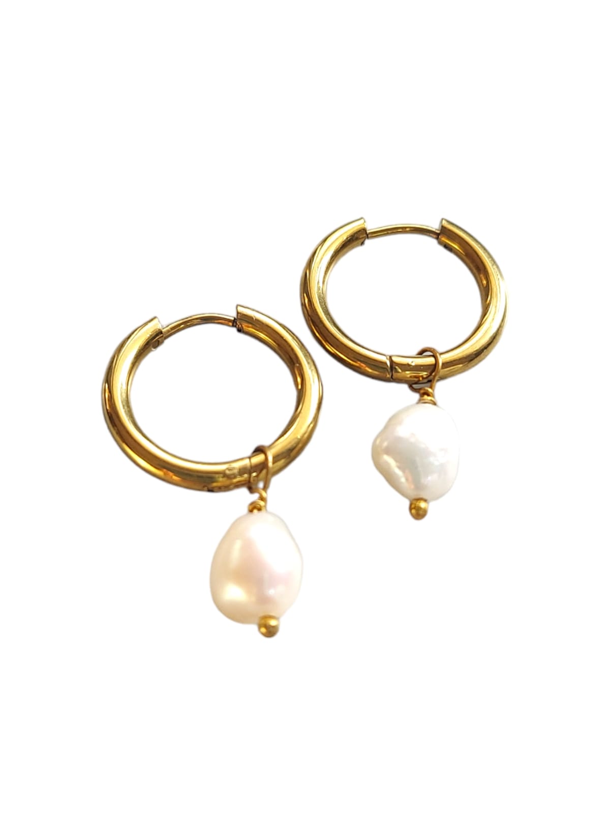 Latest Baroque Pearl Hoop Earrings