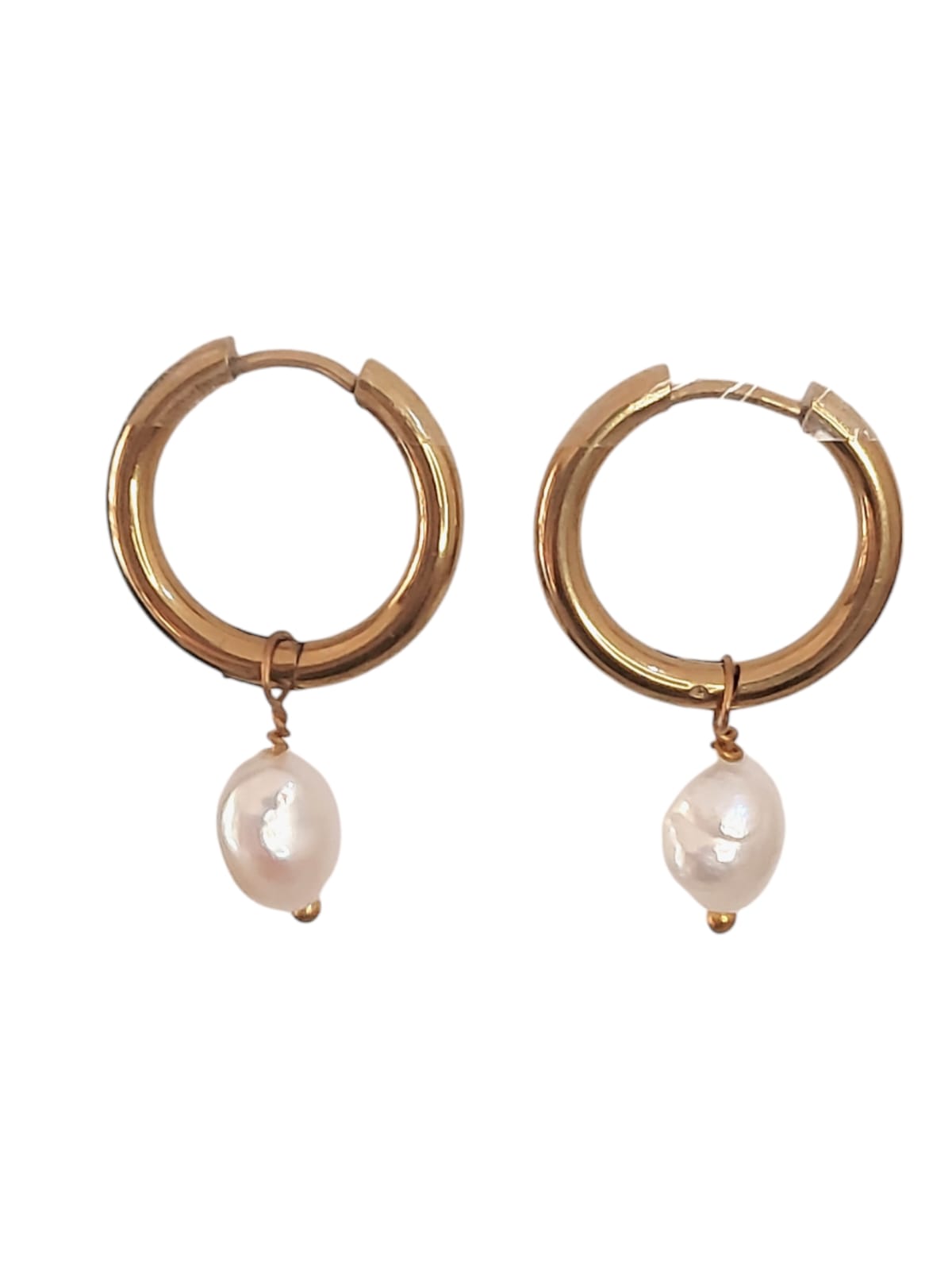 Latest Baroque Pearl Hoop Earrings