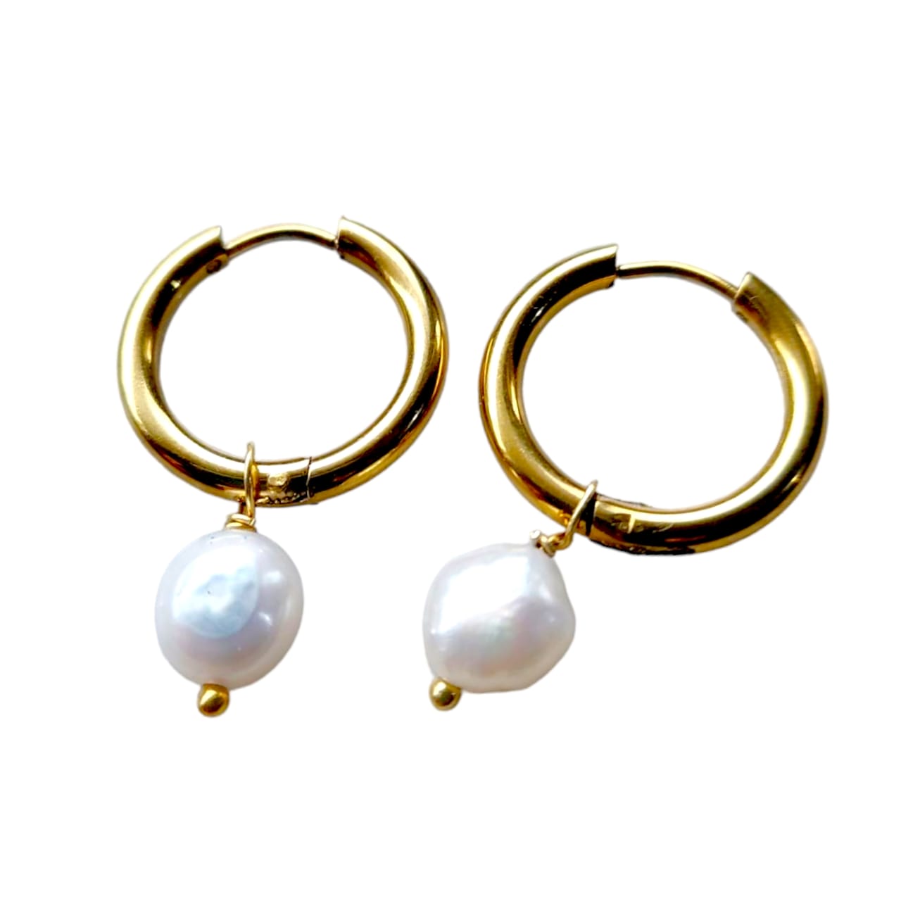 Latest Baroque Pearl Hoop Earrings