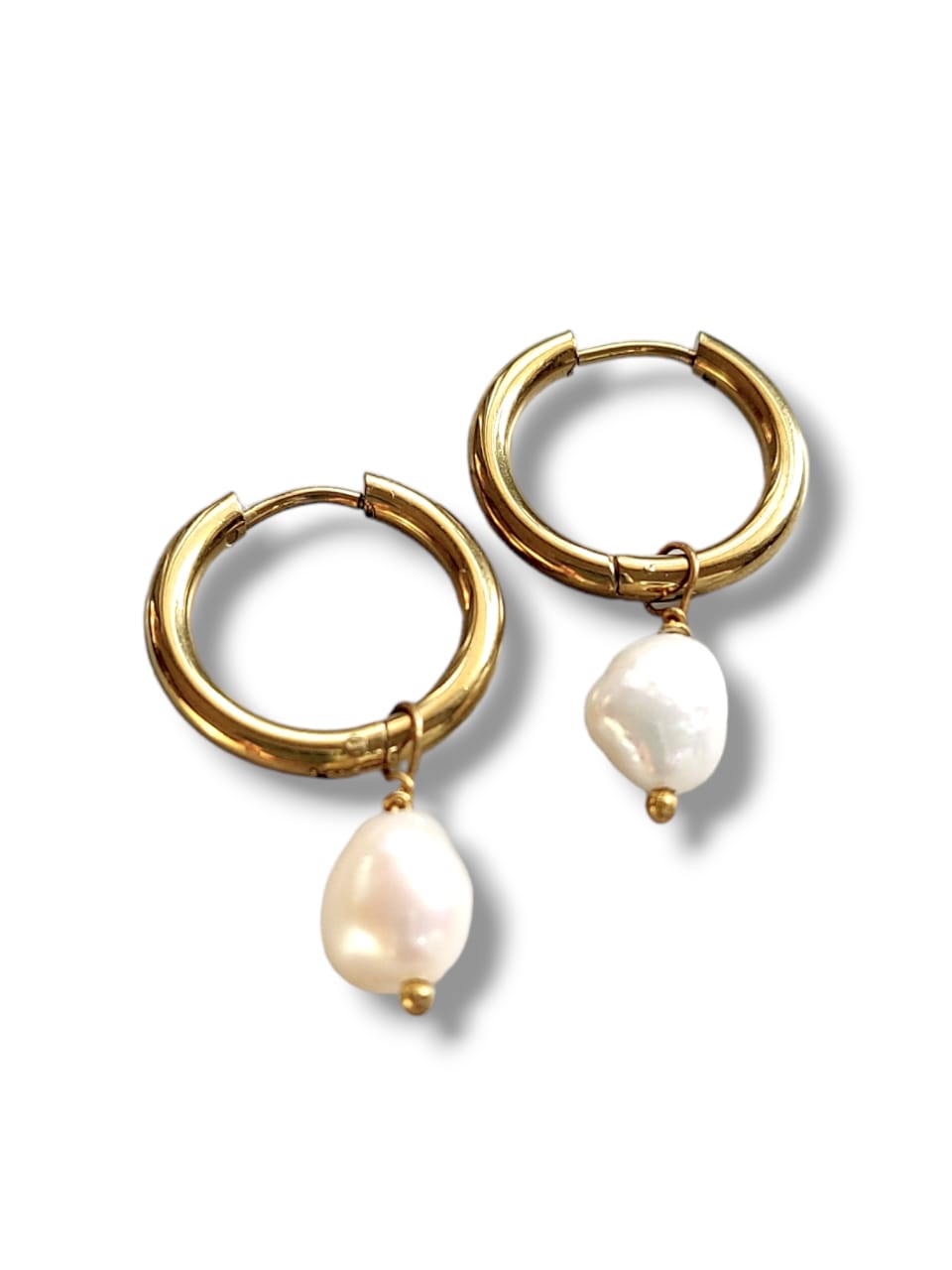 Latest Baroque Pearl Hoop Earrings