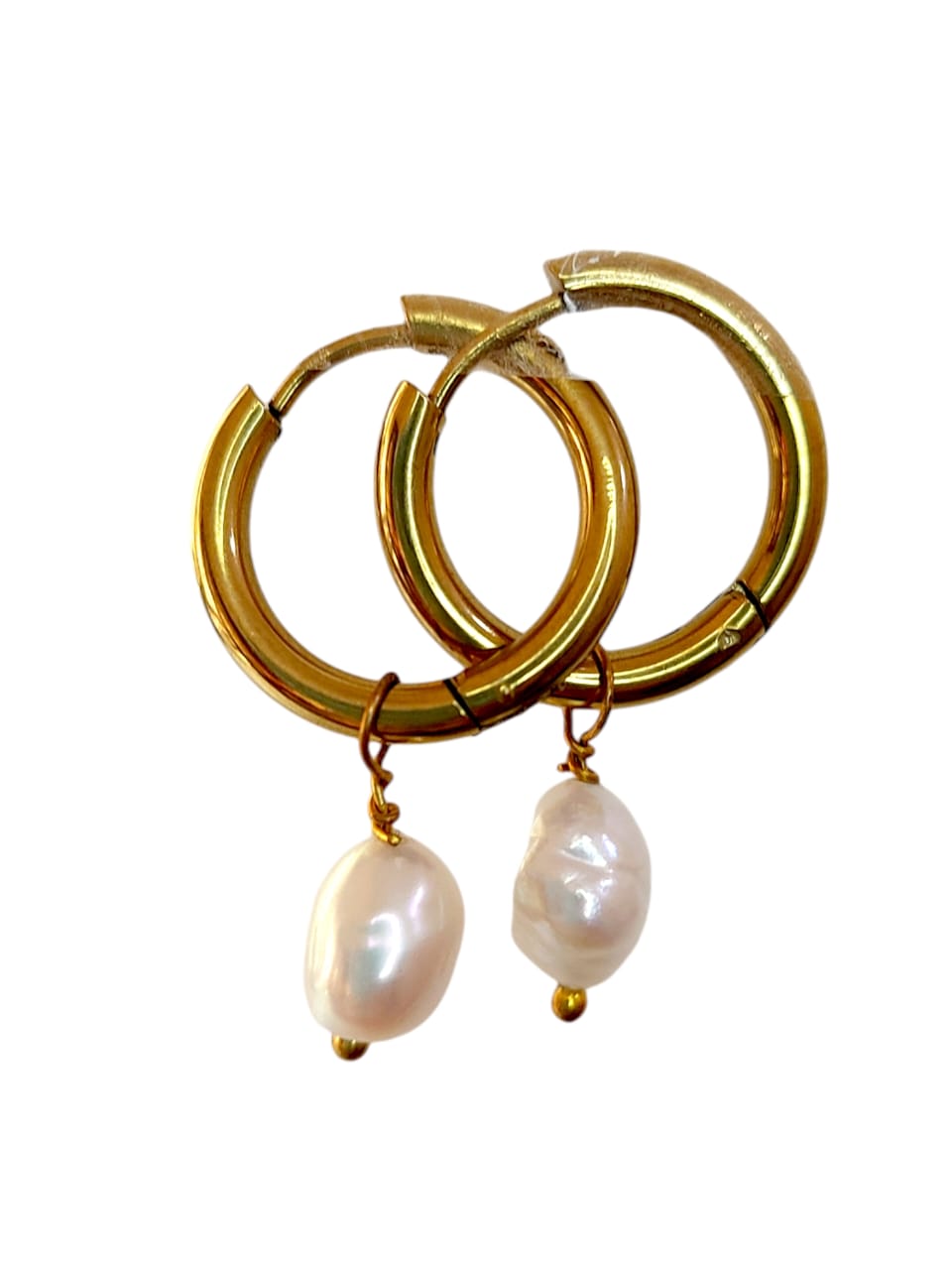 Latest Baroque Pearl Hoop Earrings