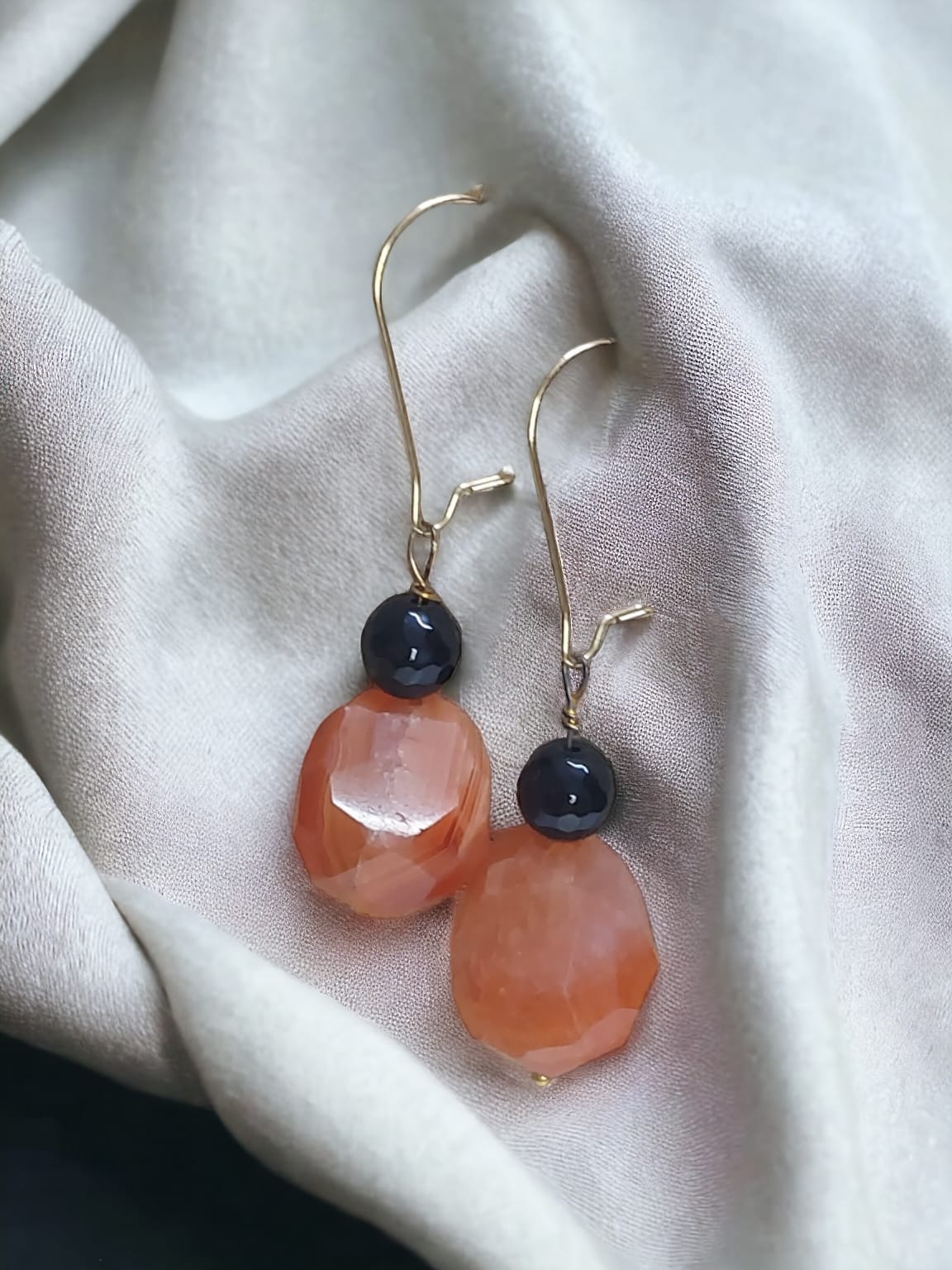 Orange Carnalian Statement Earrings