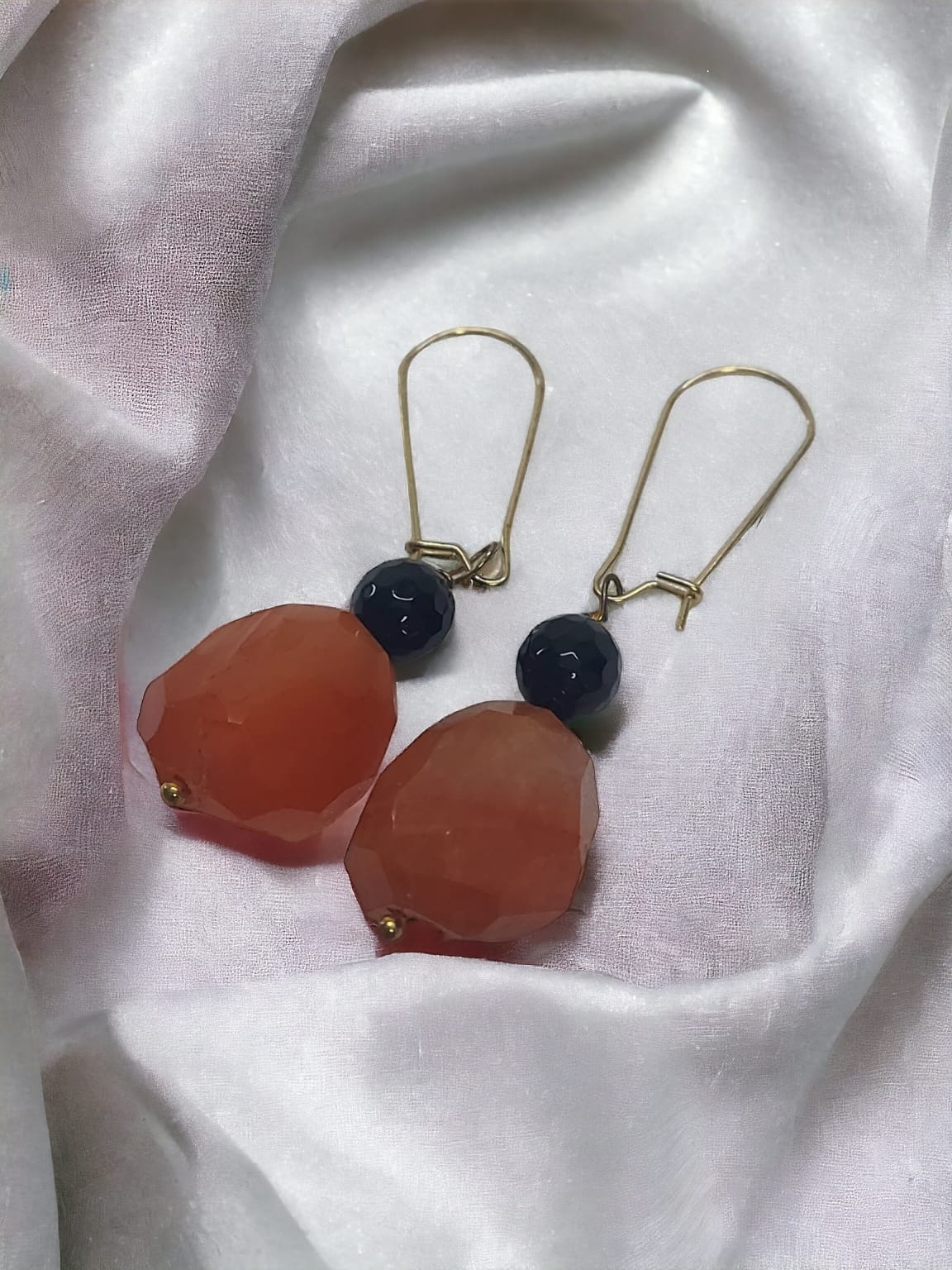 Orange Carnalian Statement Earrings