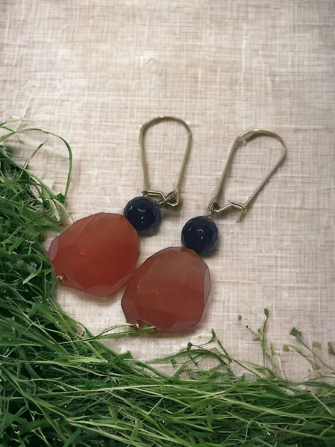 Orange Carnalian Statement Earrings