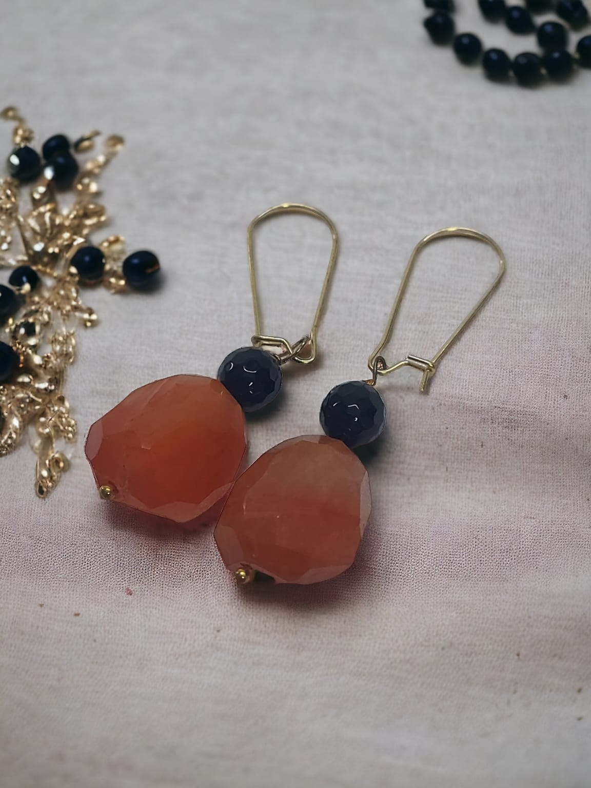 Orange Carnalian Statement Earrings