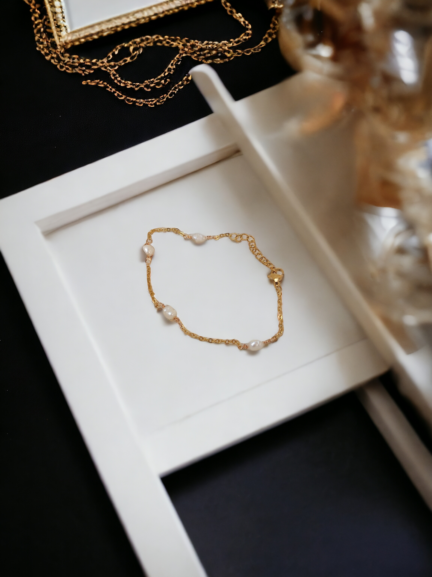 Delicate Minimalist Rice Pearl bracelet