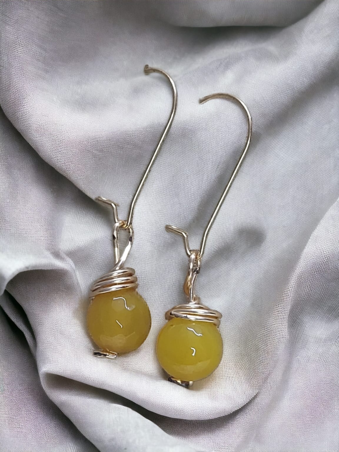 Yellow Onyx Drop Earrings