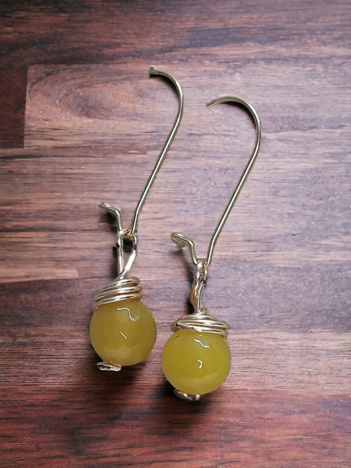 Yellow Onyx Drop Earrings