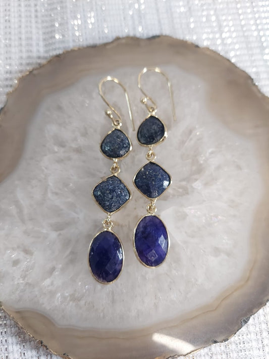 Dark Blue Lapis Earrings