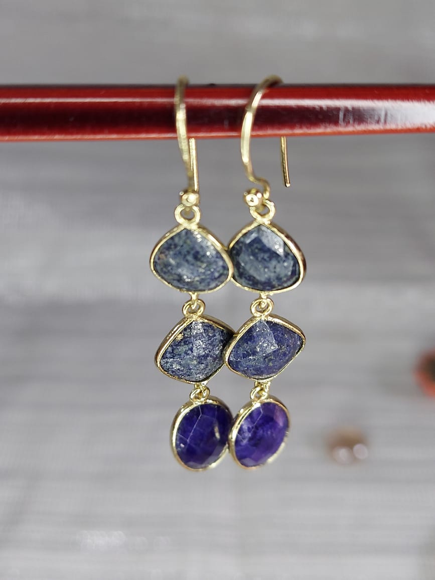 Dark Blue Lapis Earrings