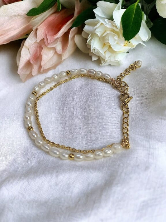 Dainty Rice Pearl Bracelet