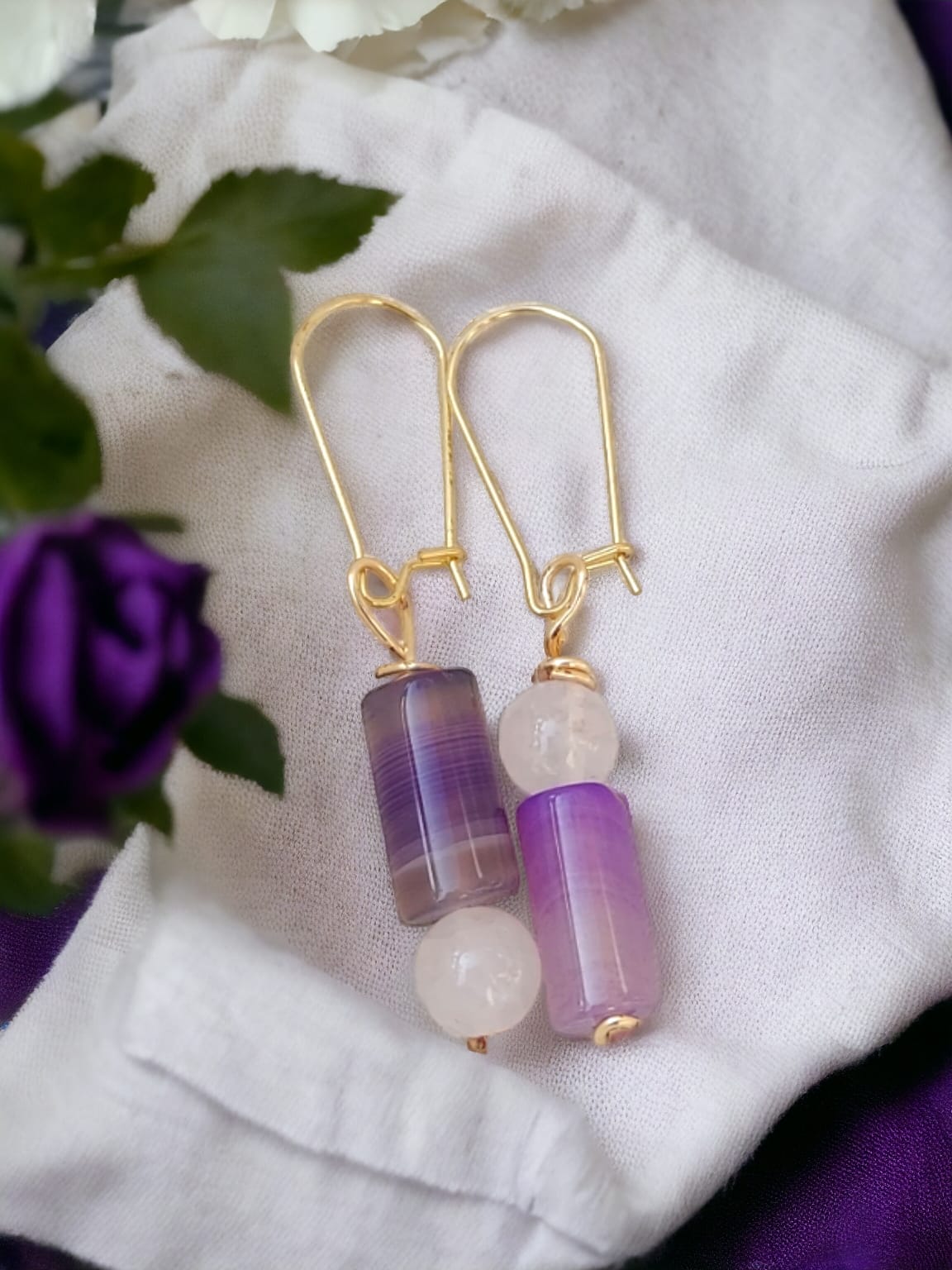 Mismatched Chic Purple Earrings