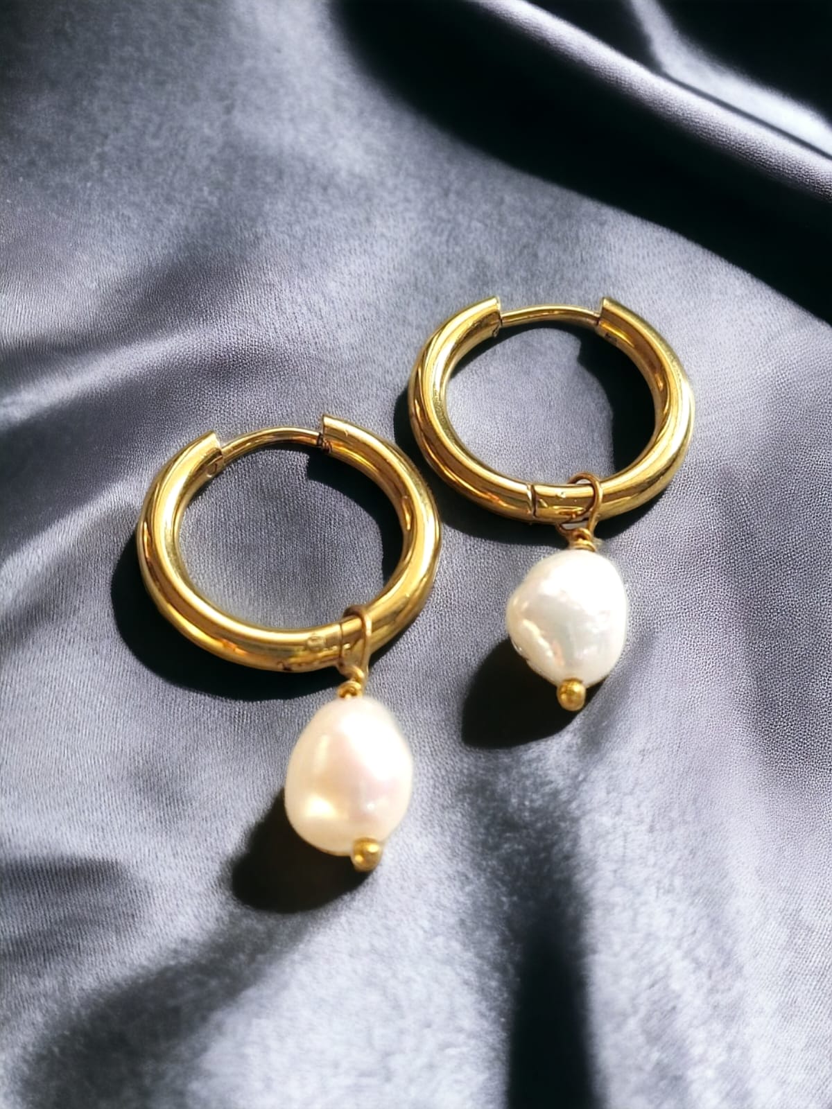 Latest Baroque Pearl Hoop Earrings