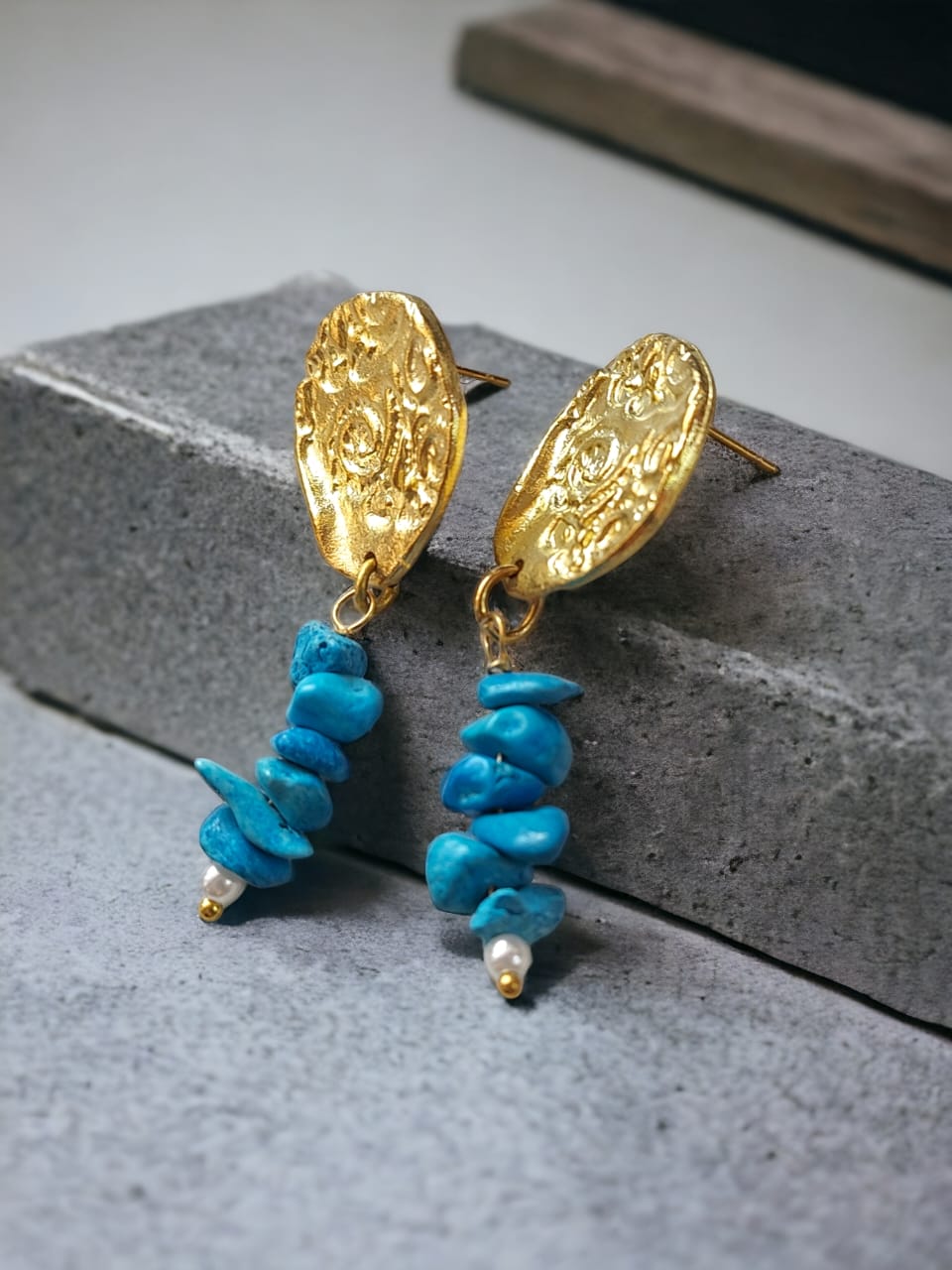 Latest Turquoise Blue Indo Western Earrings