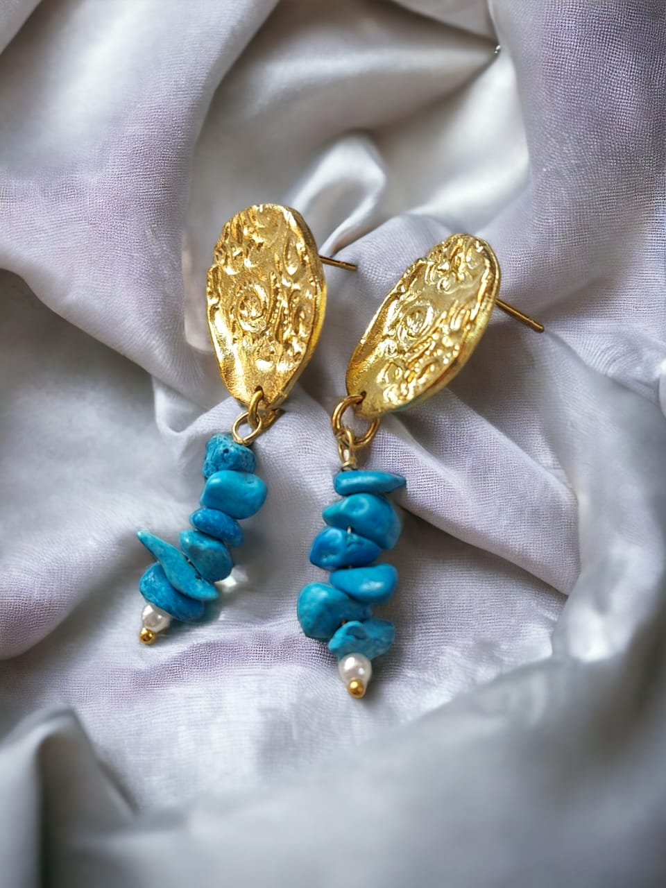 Latest Turquoise Blue Indo Western Earrings