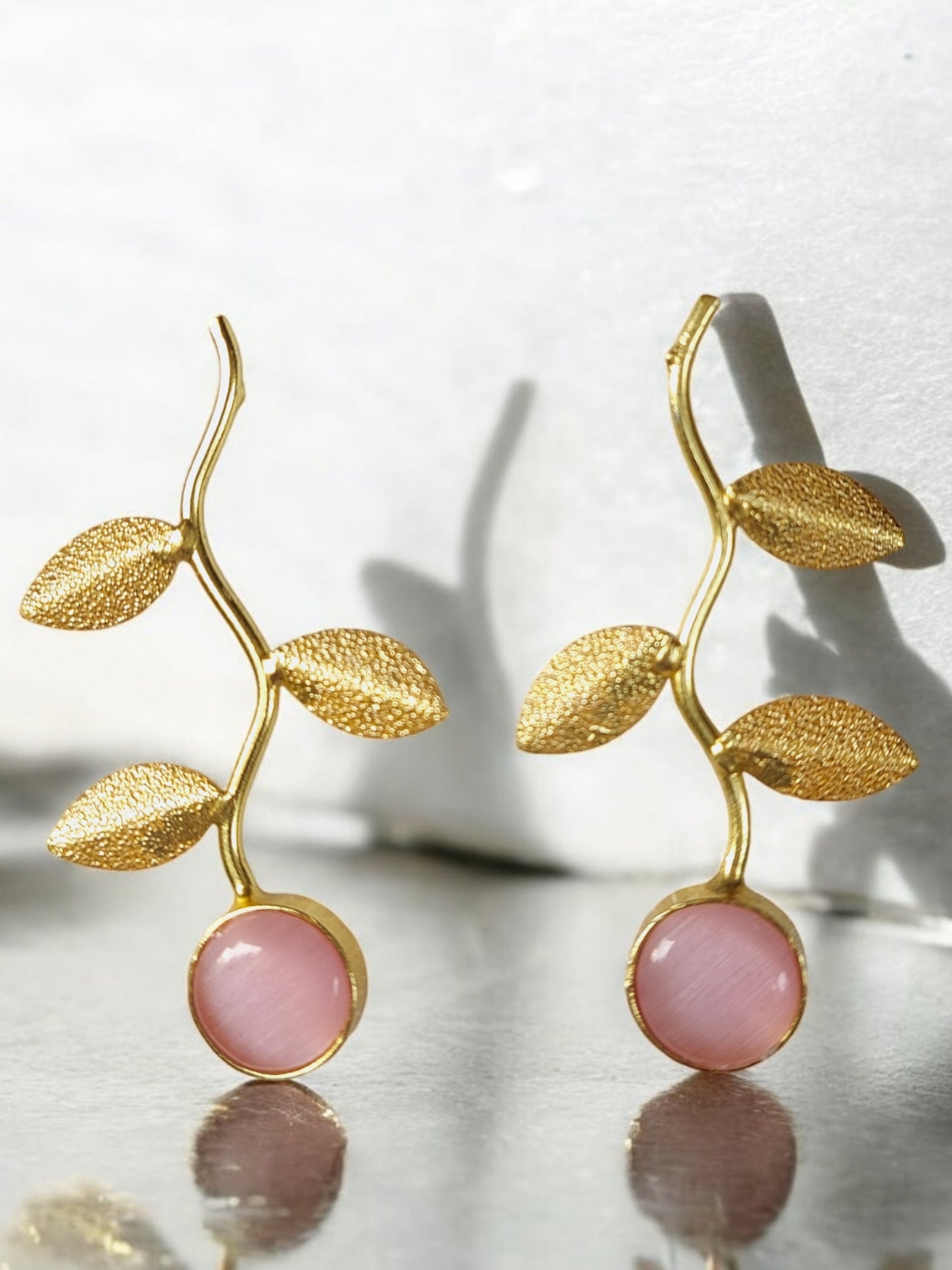 Gold Plated Leaf Earrings