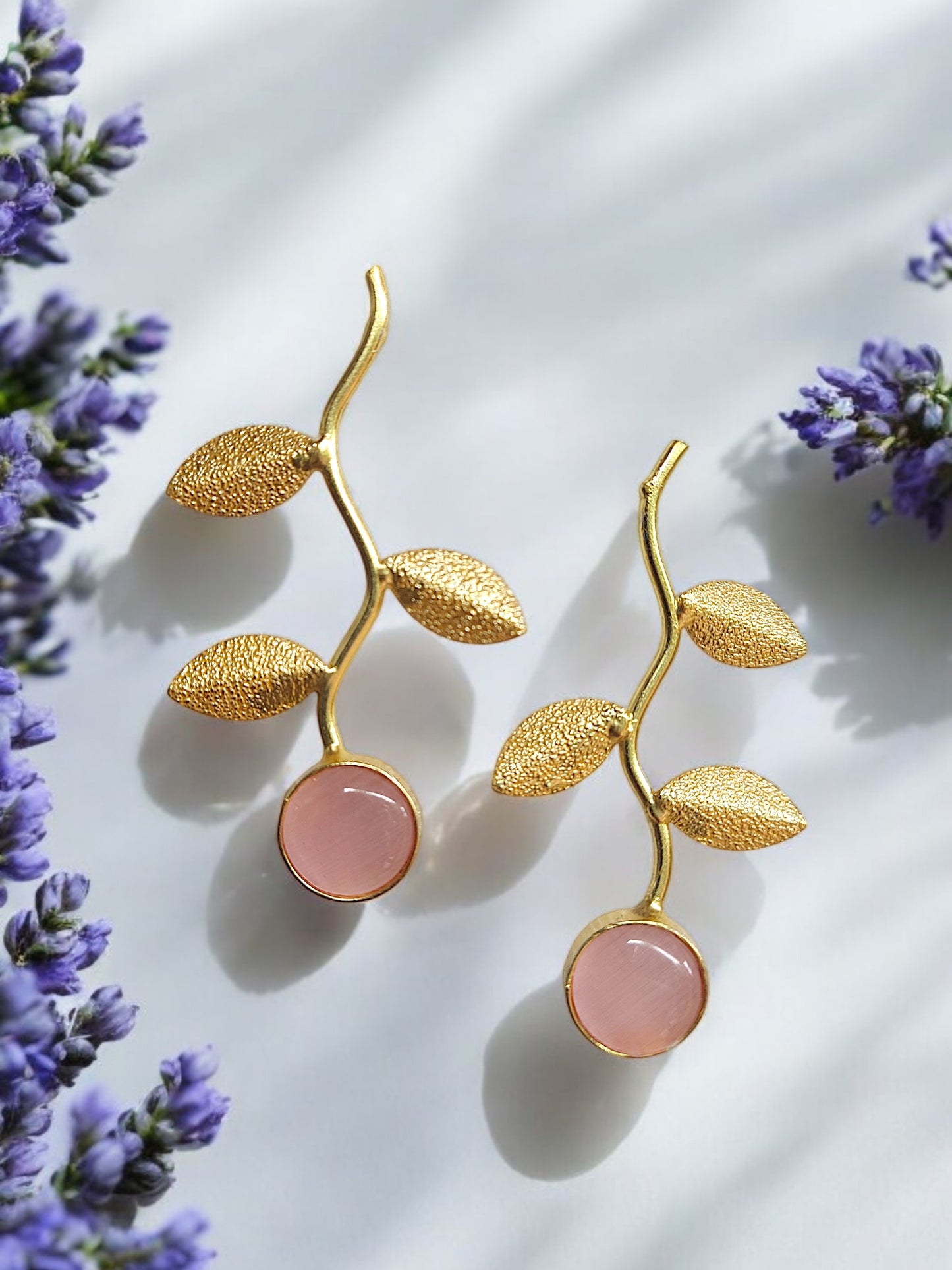 Gold Plated Leaf Earrings