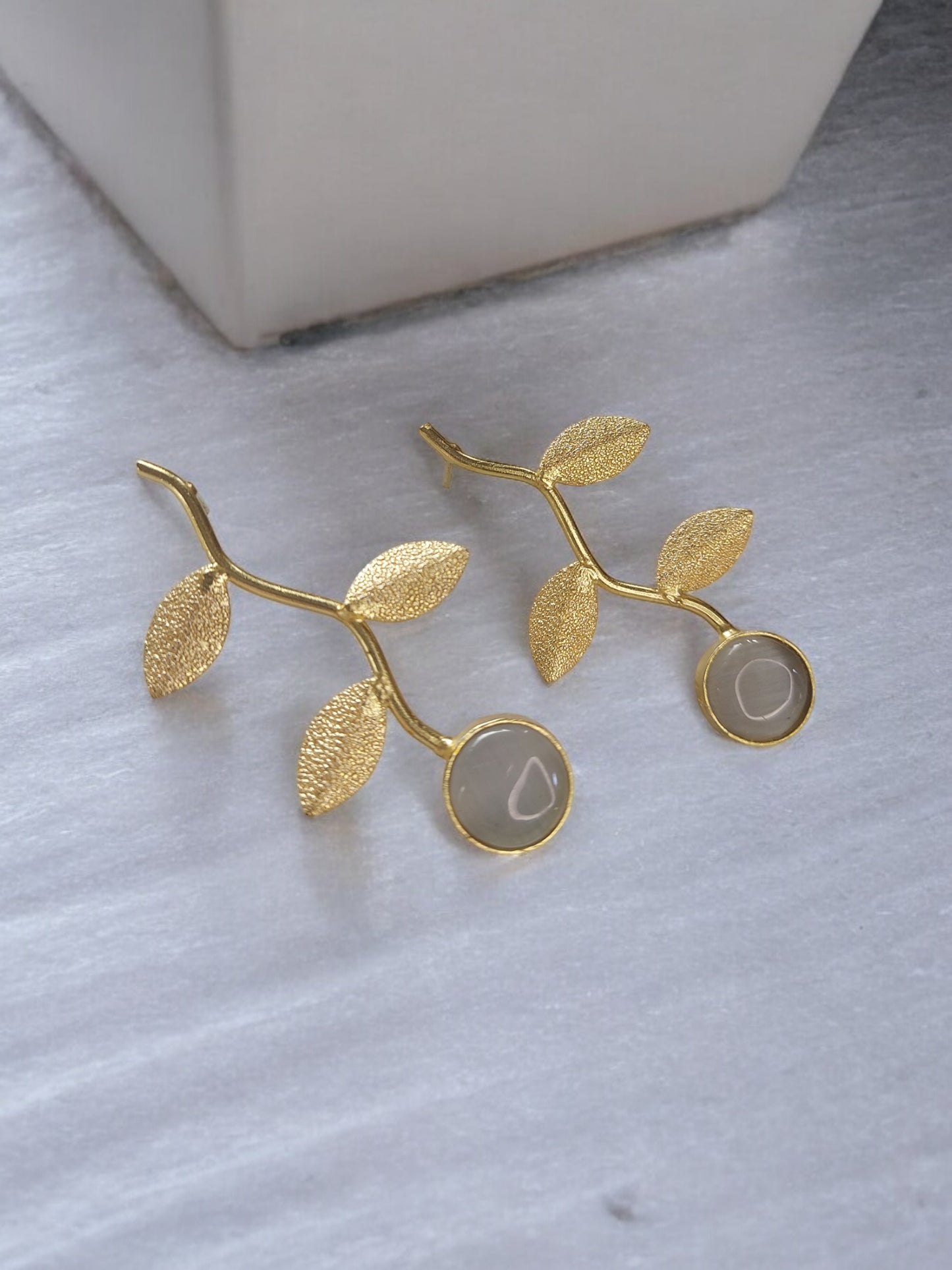 Gold Plated Leaf Earrings