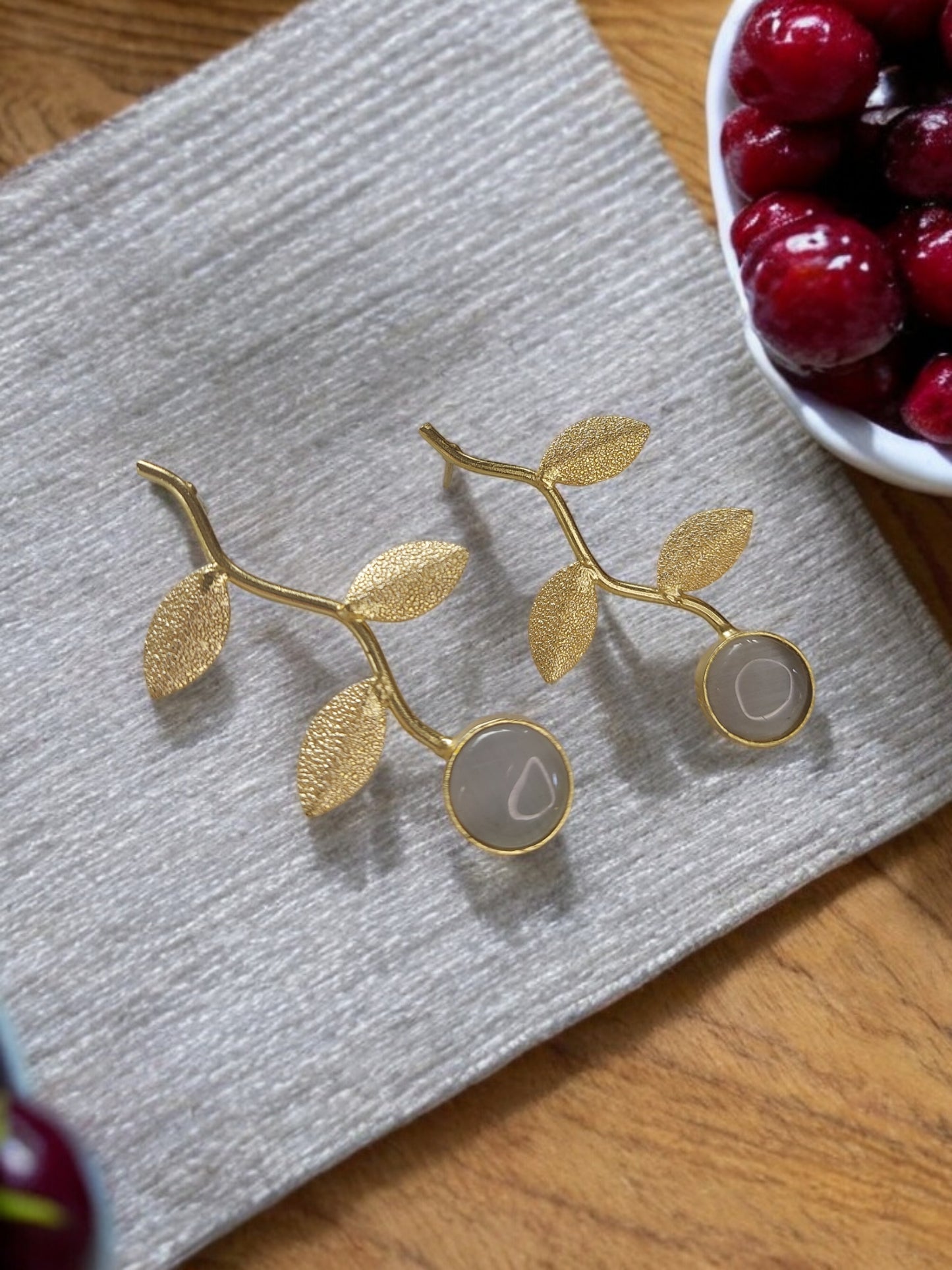 Gold Plated Leaf Earrings