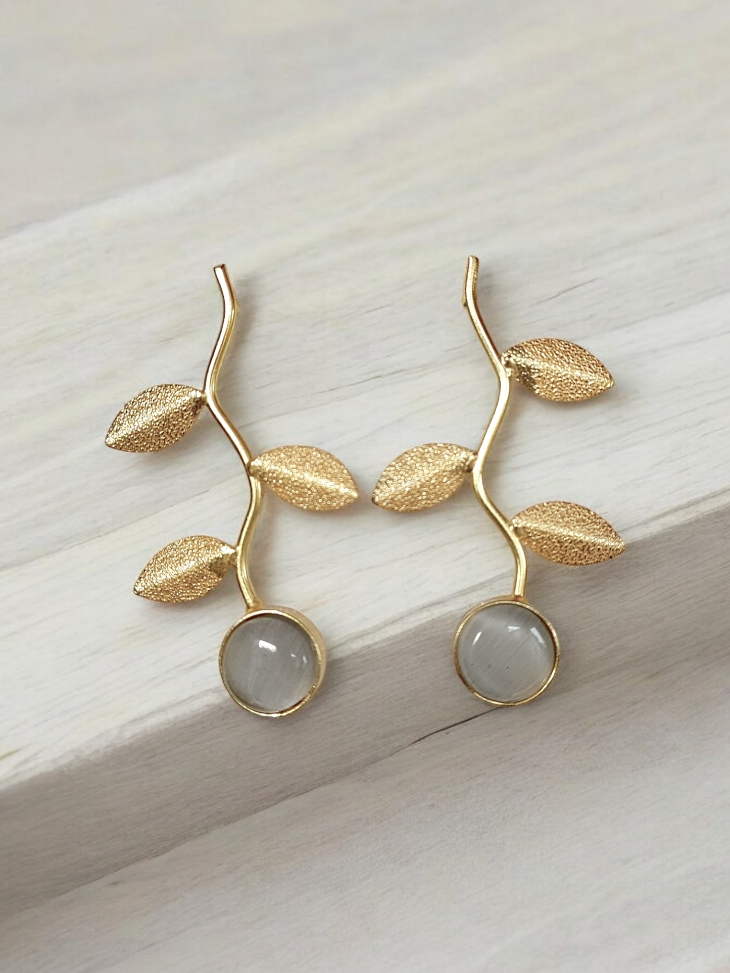 Gold Plated Leaf Earrings