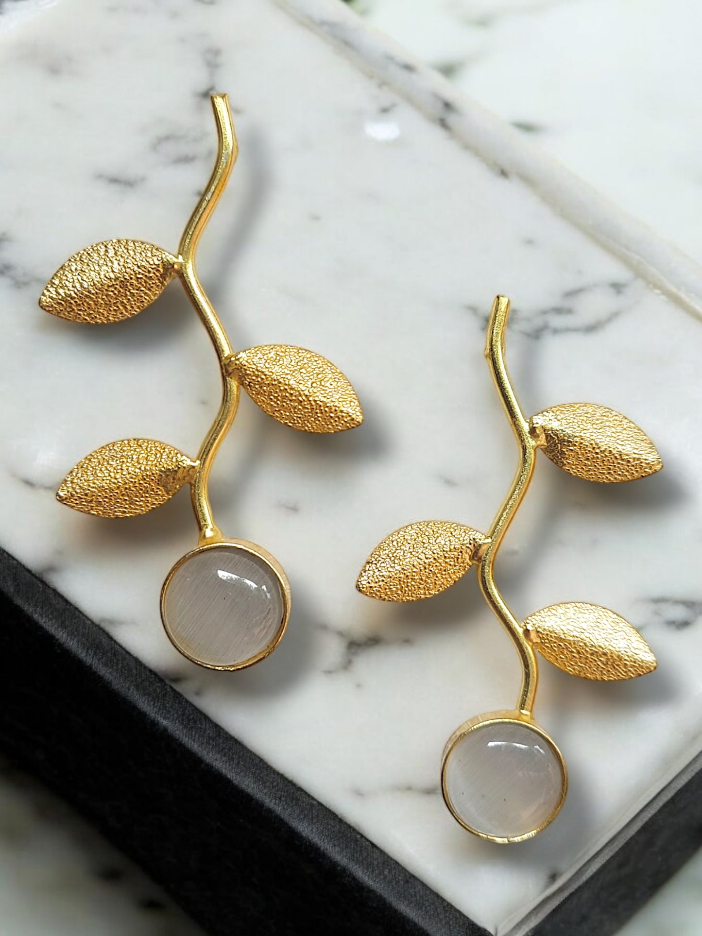 Gold Plated Leaf Earrings