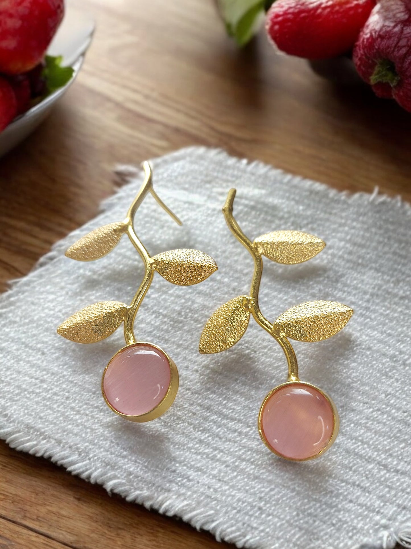 Gold Plated Leaf Earrings