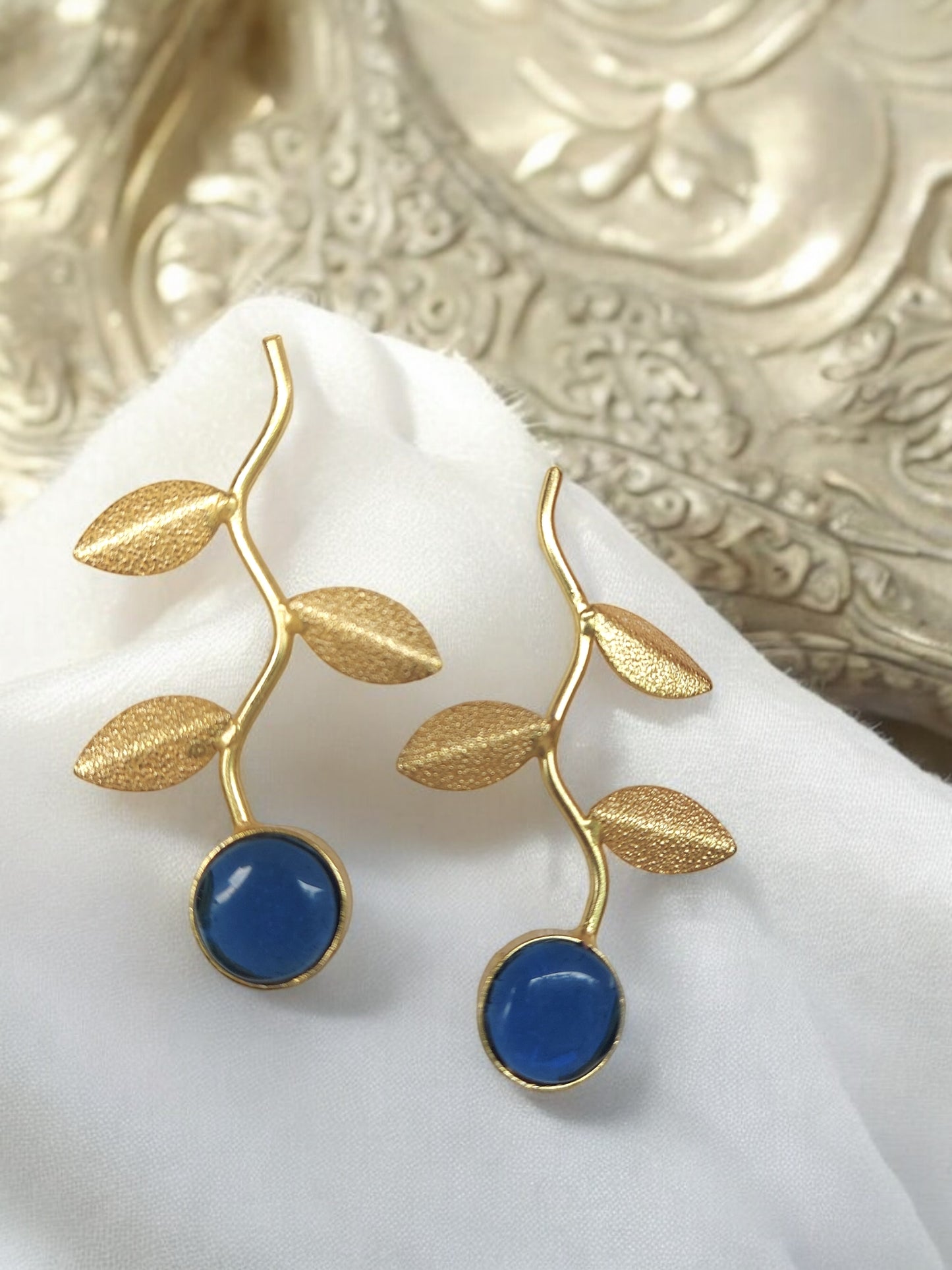 Gold Plated Leaf Earrings