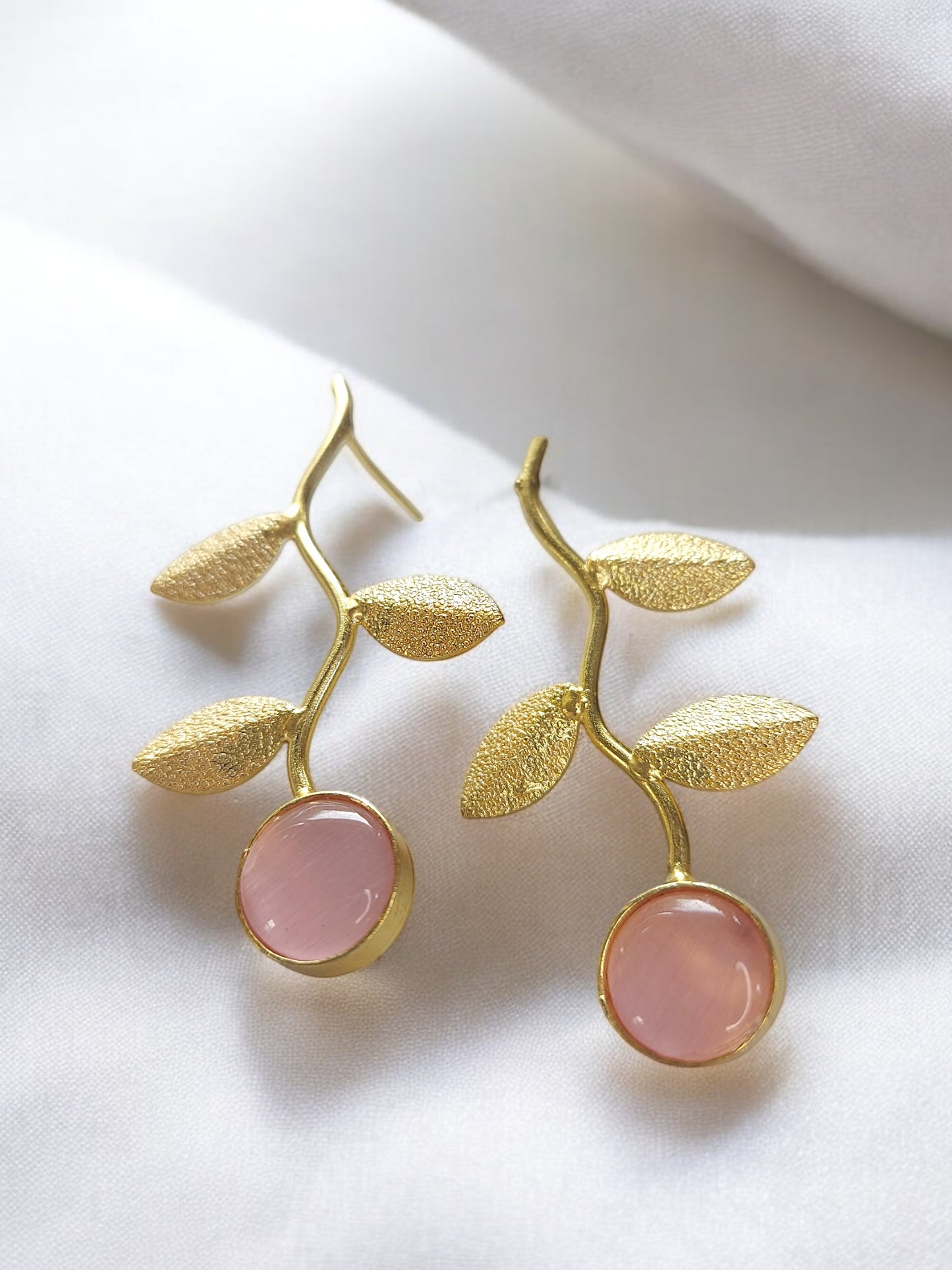 Gold Plated Leaf Earrings