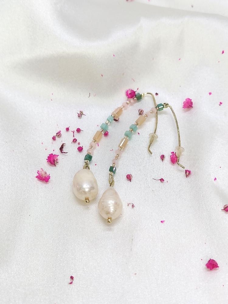 Multistone Pearl Earrings