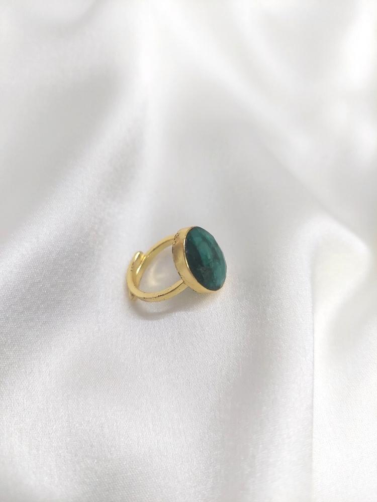 Green Dyed Emerald Ring