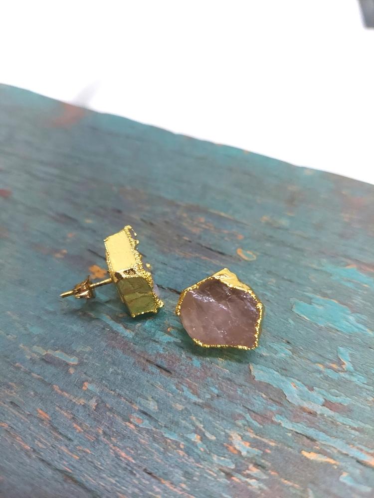 Raw Stone Stud Earring