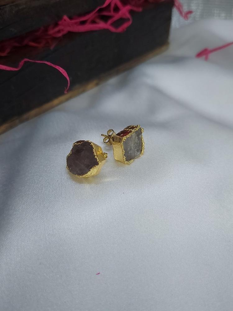 Raw Stone Stud Earring