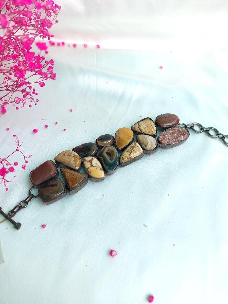 Brown Chunky Natural Stone Bracelet