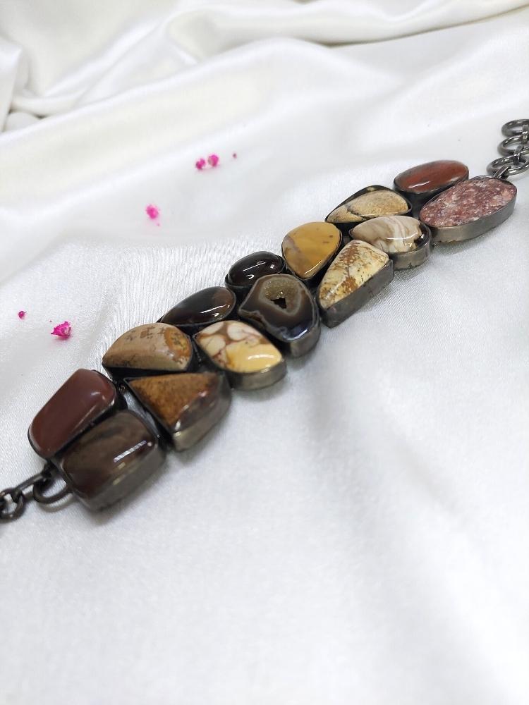 Brown Chunky Natural Stone Bracelet