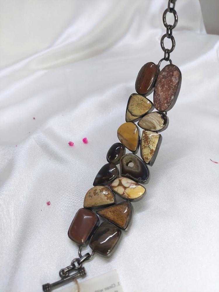 Brown Chunky Natural Stone Bracelet