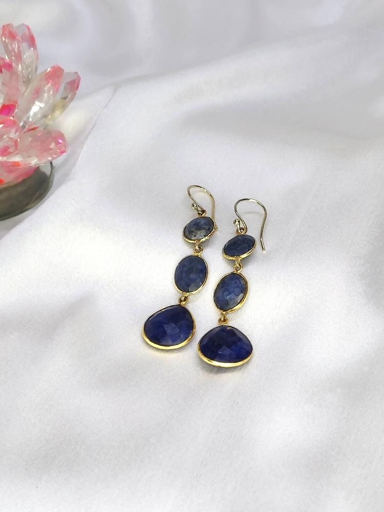 Dark Blue Lapis Earrings