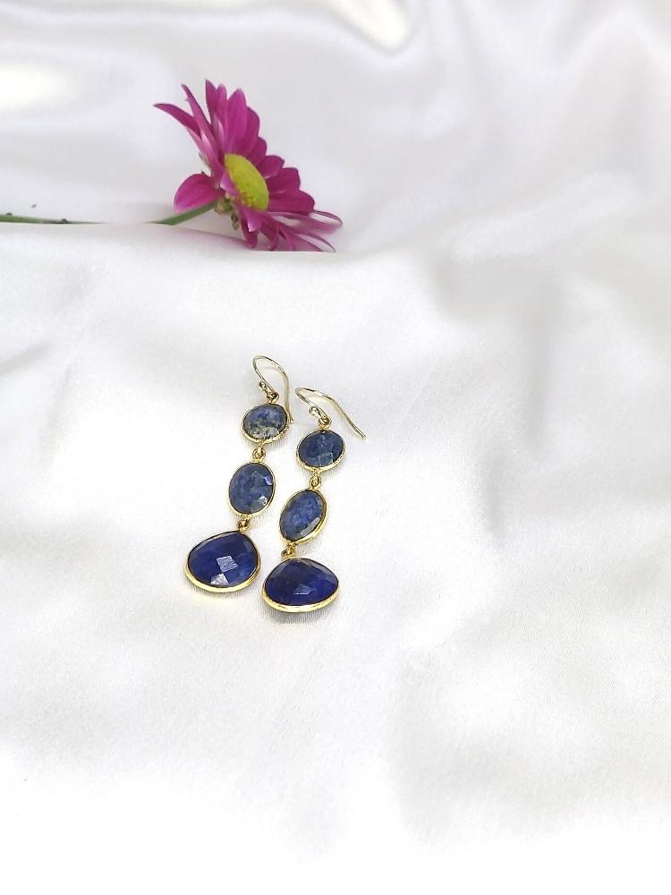 Dark Blue Lapis Earrings