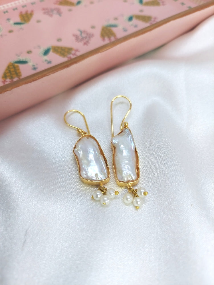 Baroque Pearl Dangle Earrings