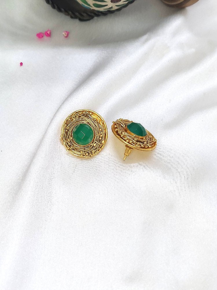 Green Onyx Studs