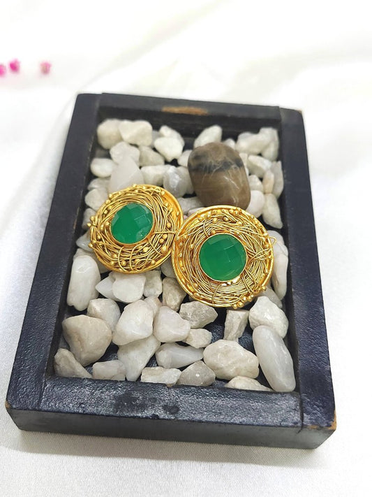 Green Onyx Studs