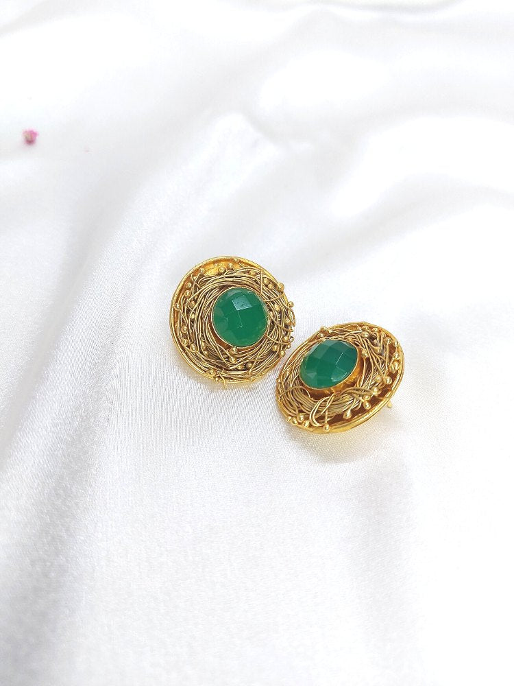 Green Onyx Studs