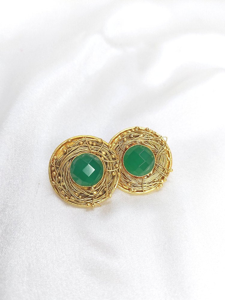 Green Onyx Studs